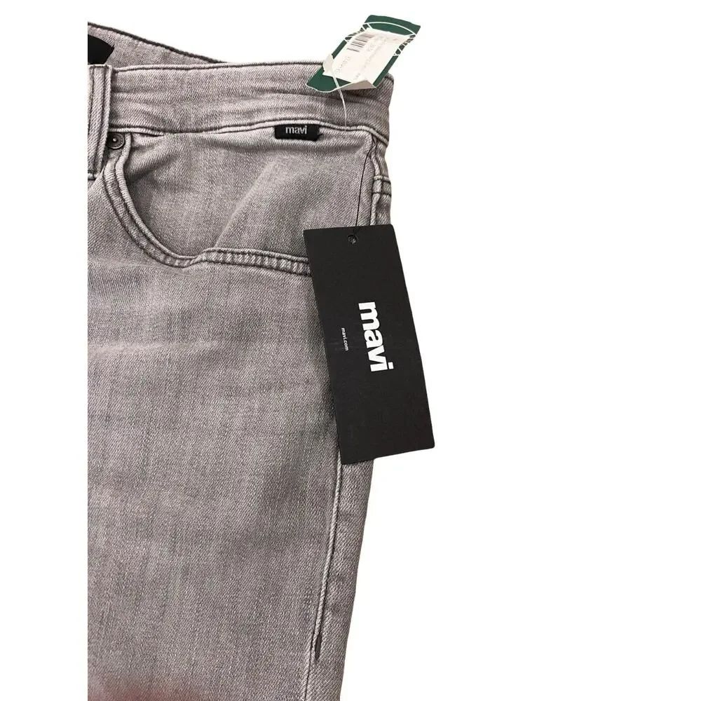 Mavi Jake Slim Leg Jeans 33x36 Light Grey Brushed Williamsburg Stretch NWT